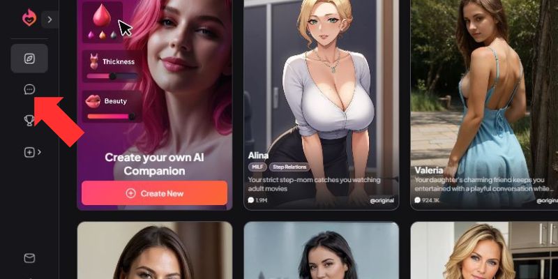 Korak 1 Odaberite gumb za chat s lijeve strane