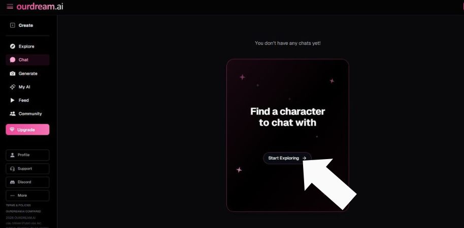 Korak 2 Kliknite Započni istraživanje da biste odabrali znak