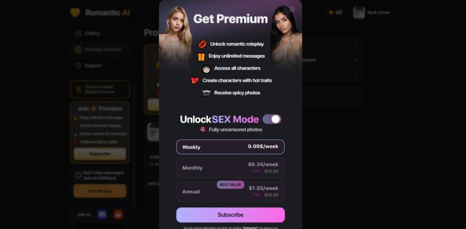 Romantic AI cijena